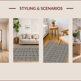 Ultra Soft Area Rug, Non Slip, Stain Resistant, Washable Area Rugs for Living Room, Bedroom, Abstract Grey Brown Living Room Vintage Rug(Gray)