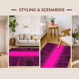 Ultra Soft Area Rug, Non Slip, Stain Resistant, Washable Area Rugs for Living Room, Bedroom, Eclectic Colorful Zebra Artwork(Pink)