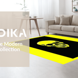 Ultra Soft Area Rug, Non Slip, Stain Resistant, Washable Area Rugs for Living Room, Bedroom, Chic Monochrome Punk Statement Piece(Yellow)