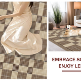 Ultra Soft Area Rug, Non Slip, Stain Resistant, Washable Area Rugs for Living Room, Bedroom, Modern Oversized Checkered Design(Beige)