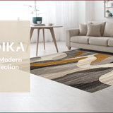 Ultra Soft Area Rug, Non Slip, Stain Resistant, Washable Area Rugs for Living Room, Bedroom, Elegant Warm Palette Textured Design(Gray)