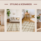 Ultra Soft Area Rug, Non Slip, Stain Resistant, Washable Area Rugs for Living Room, Bedroom, Elegant Neutral Geometric Texture(Beige)