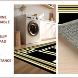 Ultra Soft Area Rug, Non Slip, Stain Resistant, Washable Area Rugs for Living Room, Bedroom, Sophisticated Elegant Lattice Pattern(Black)