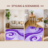 Ultra Soft Area Rug, Non Slip, Stain Resistant, Washable Area Rugs for Living Room, Bedroom, Elegant Cozy Fluid Patterns(Purple)