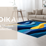 Elegant Symmetrical Linear Motif(Blue)