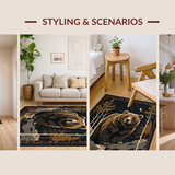 Ultra Soft Area Rug, Non Slip, Stain Resistant, Washable Area Rugs for Living Room, Bedroom, Cute Animal Companions for Play(Black)
