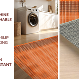 Ultra Soft Area Rug, Non Slip, Stain Resistant, Washable Area Rugs for Living Room, Bedroom, Stylish Cozy Runner Appeal(Orange)