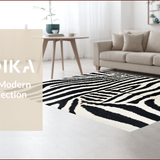 Ultra Soft Area Rug, Non Slip, Stain Resistant, Washable Area Rugs for Living Room, Bedroom, Black and White Cowhide Living Room Animal Mat(Black)