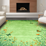 Ultra Soft Area Rug, Non Slip, Stain Resistant, Washable Area Rugs for Living Room, Bedroom, Whimsical Green Nature Scene(Green)