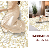 Ultra Soft Area Rug, Non Slip, Stain Resistant, Washable Area Rugs for Living Room, Bedroom, Elegant Shaggy Diamond Motif(Gold)