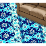 Ultra Soft Area Rug, Non Slip, Stain Resistant, Washable Area Rugs for Living Room, Bedroom, Floral Low Pile Dining Room Carpet Non-Slip(Blue)
