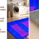 Ultra Soft Area Rug, Non Slip, Stain Resistant, Washable Area Rugs for Living Room, Bedroom, Artful Whimsical Curvilinear Shapes(Blue)