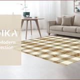 Ultra Soft Area Rug, Non Slip, Stain Resistant, Washable Area Rugs for Living Room, Bedroom, Checkered Shaggy Fluffy(Beige)