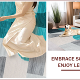 Ultra Soft Area Rug, Non Slip, Stain Resistant, Washable Area Rugs for Living Room, Bedroom, Teal and Grey Washable Bedroom Carpet(Green)