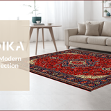 Ultra Soft Area Rug, Non Slip, Stain Resistant, Washable Area Rugs for Living Room, Bedroom, Traditional Red Dining Room Washable Area Rug(Red)