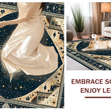 Ultra Soft Area Rug, Non Slip, Stain Resistant, Washable Area Rugs for Living Room, Bedroom, Mystical Crescent Stellar Aesthetic(Blue)
