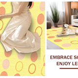 Ultra Soft Area Rug, Non Slip, Stain Resistant, Washable Area Rugs for Living Room, Bedroom, Elegant Contemporary Circular Design(Yellow)