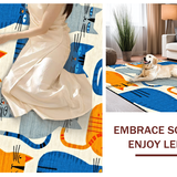 Ultra Soft Area Rug, Non Slip, Stain Resistant, Washable Area Rugs for Living Room, Bedroom, Adorable Animal Friends Design(Blue)