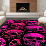 Ultra Soft Area Rug, Non Slip, Stain Resistant, Washable Area Rugs for Living Room, Bedroom, Playful Halloween Iconography Design(Pink)