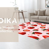 Ultra Soft Area Rug, Non Slip, Stain Resistant, Washable Area Rugs for Living Room, Bedroom, Sunny Vintage Fruit Arrangement(Pink)