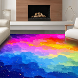 Ultra Soft Area Rug, Non Slip, Stain Resistant, Washable Area Rugs for Living Room, Bedroom, Abstract Whimsical Color Burst(Pink)