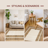 Elegant Geometric Border Arrangement(Beige)