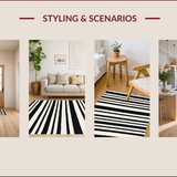 Ultra Soft Area Rug, Non Slip, Stain Resistant, Washable Area Rugs for Living Room, Bedroom, Minimalist Ivory Black Living Room Non-Slip Rug(Black)