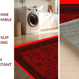 Ultra Soft Area Rug, Non Slip, Stain Resistant, Washable Area Rugs for Living Room, Bedroom, Vibrant Abstract Spider Design(Red)