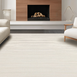 Ultra Soft Area Rug, Non Slip, Stain Resistant, Washable Area Rugs for Living Room, Bedroom, Chic Textured Popcorn Weave(Beige)