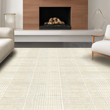 Ultra Soft Area Rug, Non Slip, Stain Resistant, Washable Area Rugs for Living Room, Bedroom, Luxurious Neutral Checkered Texture(Beige)