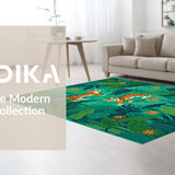 Ultra Soft Area Rug, Non Slip, Stain Resistant, Washable Area Rugs for Living Room, Bedroom, Vibrant Tropical Animal Aesthetic(Blue)