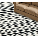 Ultra Soft Area Rug, Non Slip, Stain Resistant, Washable Area Rugs for Living Room, Bedroom, Chic Minimalist Stripe Aesthetic(Black)