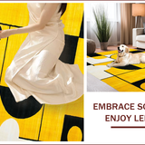 Ultra Soft Area Rug, Non Slip, Stain Resistant, Washable Area Rugs for Living Room, Bedroom, Contemporary Yellow Geometric Fusion(Yellow)