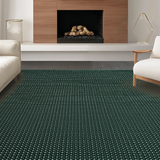 Ultra Soft Area Rug, Non Slip, Stain Resistant, Washable Area Rugs for Living Room, Bedroom, Serene Monochrome Gridded Style(Green)