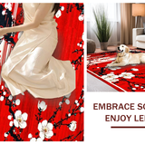 Ultra Soft Area Rug, Non Slip, Stain Resistant, Washable Area Rugs for Living Room, Bedroom, Vibrant Cherry Blossom Aesthetic(Red)