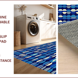 Ultra Soft Area Rug, Non Slip, Stain Resistant, Washable Area Rugs for Living Room, Bedroom, Stain-Resistant Trellis Kitchen Entryway Carpet(Blue)