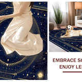 Ultra Soft Area Rug, Non Slip, Stain Resistant, Washable Area Rugs for Living Room, Bedroom, Artistic Cosmic Ethnic Composition(Blue)