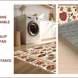 Ultra Soft Area Rug, Non Slip, Stain Resistant, Washable Area Rugs for Living Room, Bedroom, Light Brown Vintage Floral Dining Room(Beige)