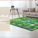 Ultra Soft Area Rug, Non Slip, Stain Resistant, Washable Area Rugs for Living Room, Bedroom, Race Track Play Mat(Green)