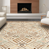 Ultra Soft Area Rug, Non Slip, Stain Resistant, Washable Area Rugs for Living Room, Bedroom, Elegant Textured Tribal Arrangement(Beige)