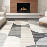 Ultra Soft Area Rug, Non Slip, Stain Resistant, Washable Area Rugs for Living Room, Bedroom, Luxurious Textured Cream Wave(Gray)