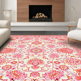Ultra Soft Area Rug, Non Slip, Stain Resistant, Washable Area Rugs for Living Room, Bedroom, Rustic Textured Geometric Flourish(Pink)