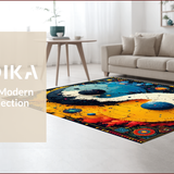 Ultra Soft Area Rug, Non Slip, Stain Resistant, Washable Area Rugs for Living Room, Bedroom, Colorful Yin Yang Bedroom Non-Slip Floor Mat(Black)
