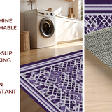 Ultra Soft Area Rug, Non Slip, Stain Resistant, Washable Area Rugs for Living Room, Bedroom, Contemporary Checked Visual Harmony(Purple)