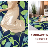 Artistic Navy Green Floral Fusion(Blue)