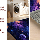 Ultra Soft Area Rug, Non Slip, Stain Resistant, Washable Area Rugs for Living Room, Bedroom, Radiant Planetary Color Splash(Blue)