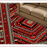 Ultra Soft Area Rug, Non Slip, Stain Resistant, Washable Area Rugs for Living Room, Bedroom, Distressed Tribal Red Dining Room Non-Slip Rug(Red)