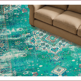Elegant Distressed Geometric Touch(Green)