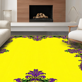 Ultra Soft Area Rug, Non Slip, Stain Resistant, Washable Area Rugs for Living Room, Bedroom, Festive Carnival Mask Aesthetic(Yellow)