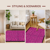 Ultra Soft Area Rug, Non Slip, Stain Resistant, Washable Area Rugs for Living Room, Bedroom, Feminine Blush Animal Print Aesthetic(Pink)